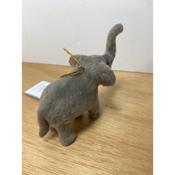 Silver Tree Grey Furry Elephant Christmas Ornament NWT's Gift - Picture 7 of 9